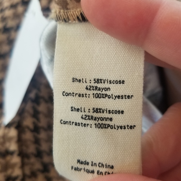 L'Agence - Pilar Wide Leg Pant - Soft Camel Houndstooth Size 14 - Picture 4 of 6